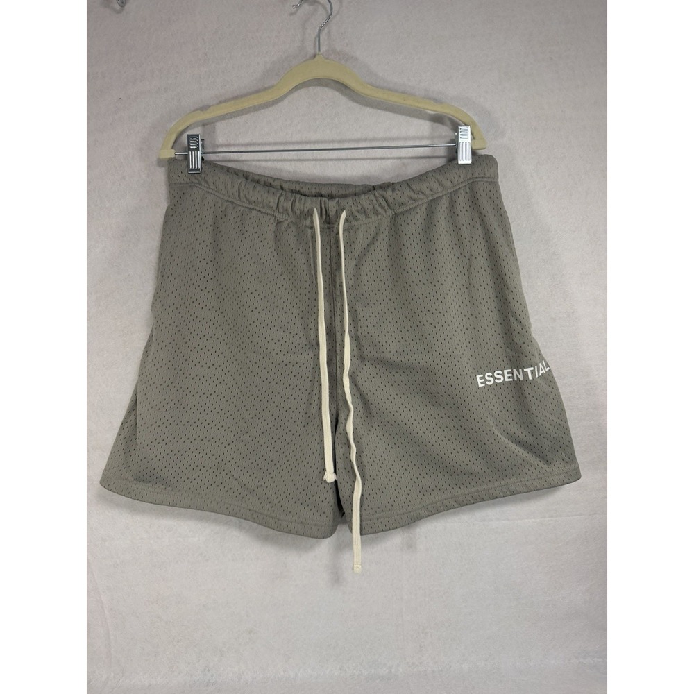 Fear of God Essentials Mesh Shorts Gray Grey Drawstring Men's Size XL